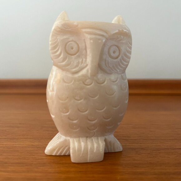 Vintage Carved Stone Owl - Picture 1 of 4